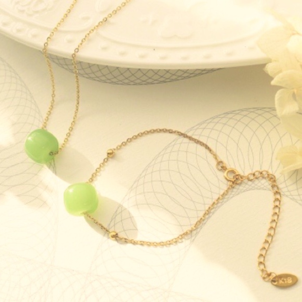 New! Jade Necklace & Bracelet Set